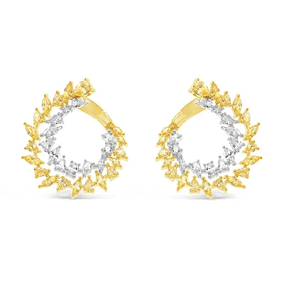 Gold Plated Sterling Silver Yellow Cubic Zirconia Earrings