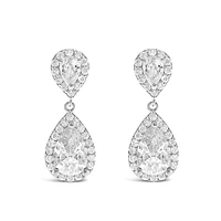 Bridal Silver Cubic Zirconia Drop Earrings 145946