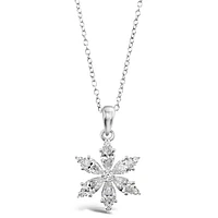 Sterling Silver Snow Flake Cubic Zirconia Necklace 144392