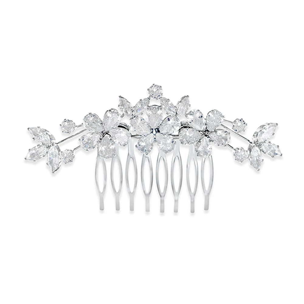 Bridal Silver Cubic Zirconia Hair Comb