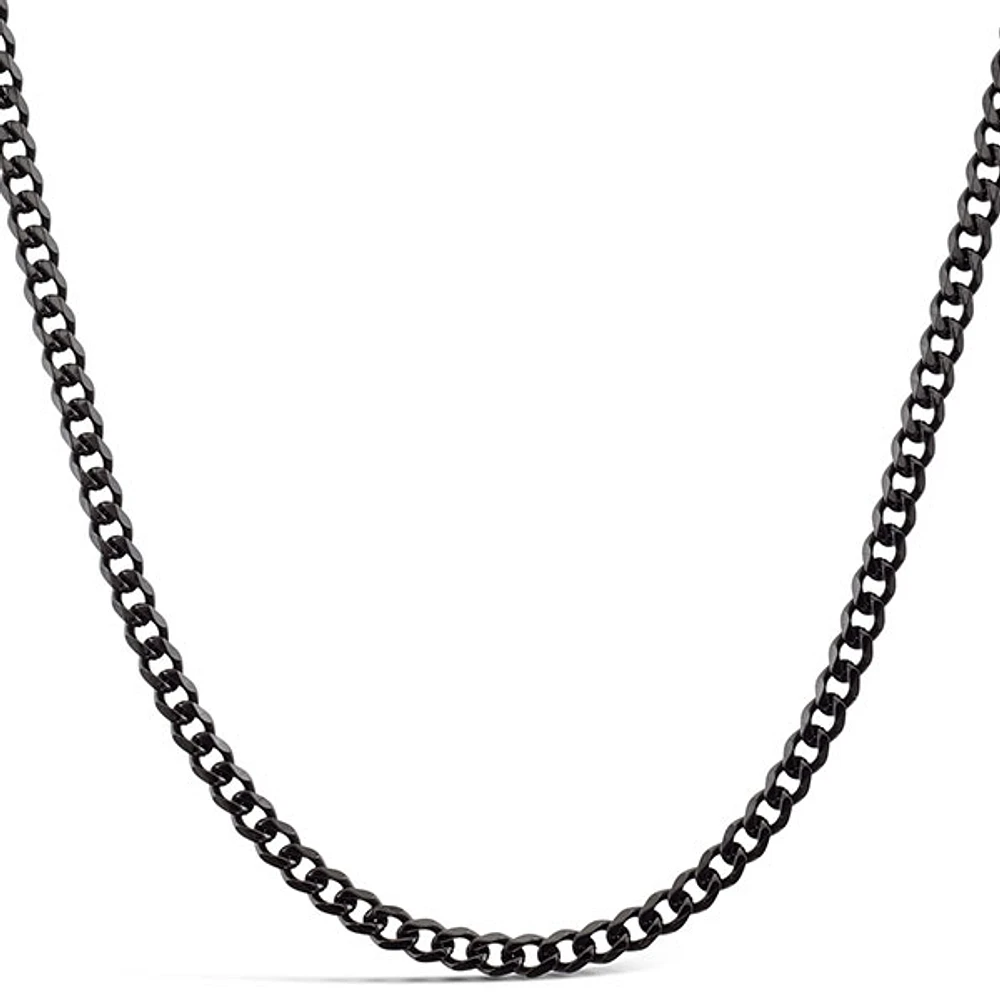 Stainless Steel 3mm Cuban Link Black Chain 146587-588-589