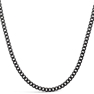 Stainless Steel 3mm Cuban Link Black Chain 146587-588-589