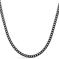 Stainless Steel 3mm Cuban Link Black Chain 146587-588-589