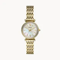 Fossil Carlie Mini Three-Hand Gold-Tone Stainless-Steel Watch 140904