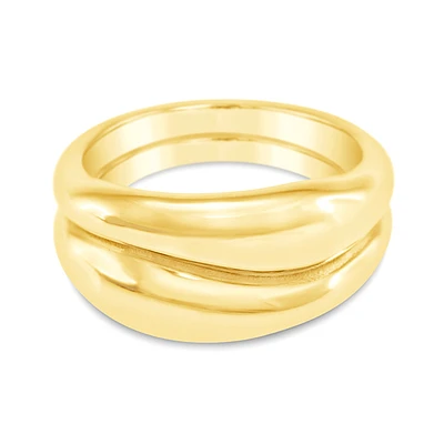 Gold Plated Sterling Silver Wave Ring 152339