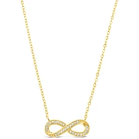 Gold Plated Sterling Silver Cubic Zirconia Infinity Necklace
