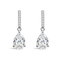 Sterling Silver Teardrop Cubic Zirconia Drop Earrings 147699