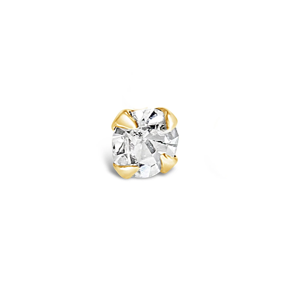 Gold Plated Sterling Silver Crystal 2mm Straight Nose Stud 136703