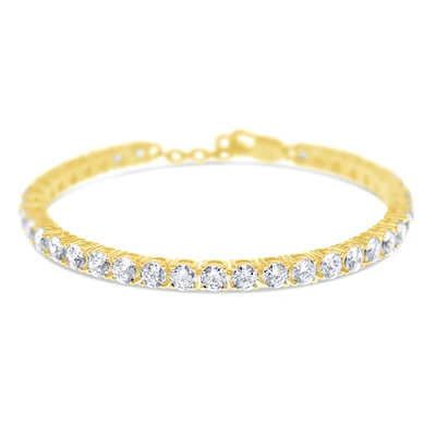 Gold Plated Sterling Silver 4mm Cubic Zirconia Tennis Bracelet 152706