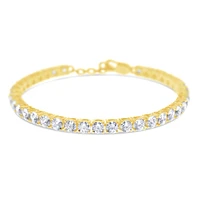 Gold Plated Sterling Silver 4mm Cubic Zirconia Tennis Bracelet 152706