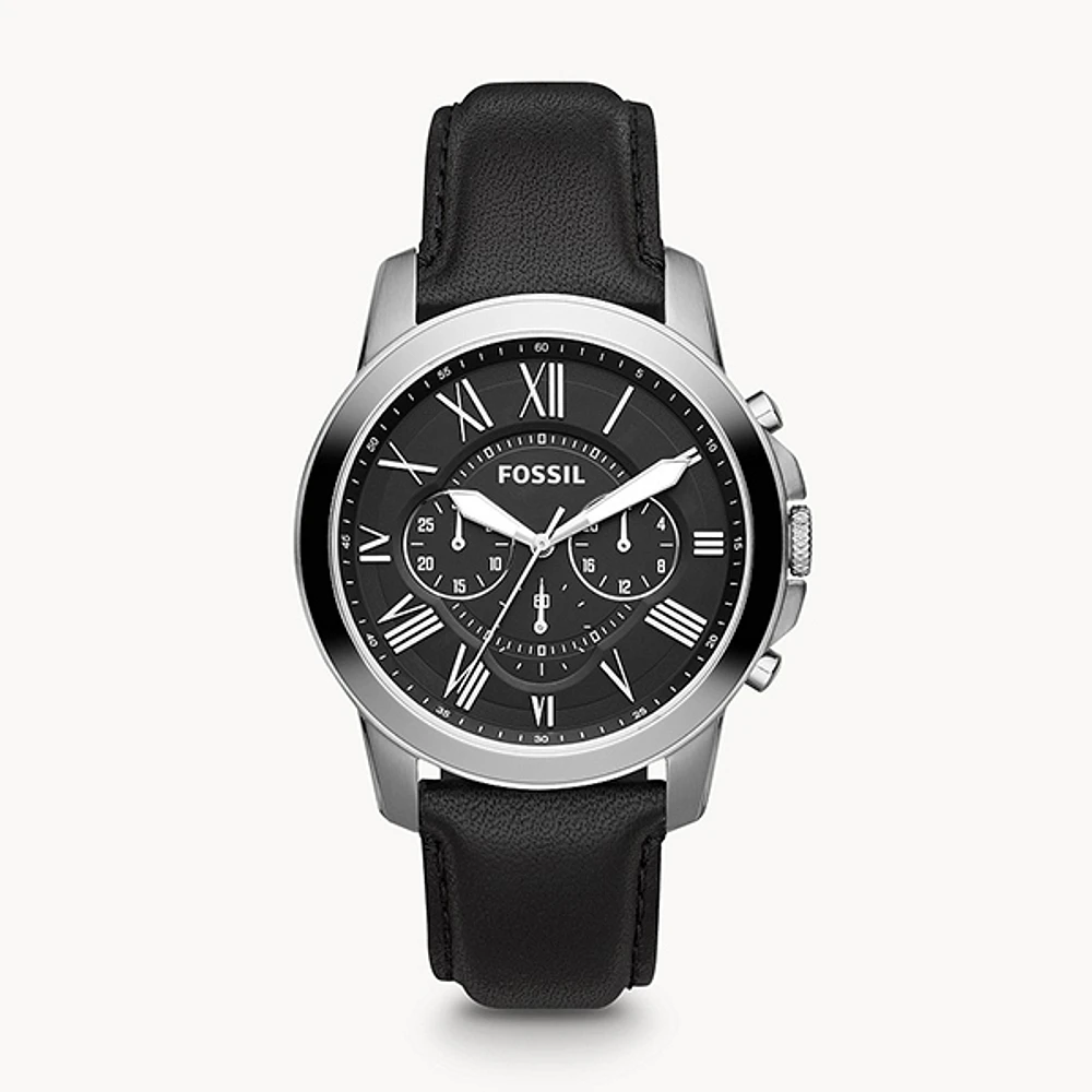 Fossil Grant Chronograph Black Leather Watch 147086