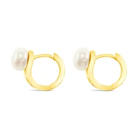 Gold Plated Sterling Silver Pearl Earrings 152293