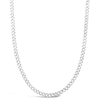 Sterling Silver 3mm Cuban Link Chain Necklace 144369-370-371-372