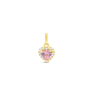 10k Yellow Gold Cubic Zirconia Heart Pendant 153725