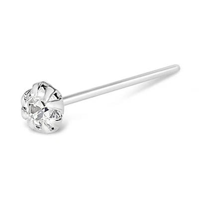 Sterling Silver Crystal 2mm Straight Nose Stud 136702