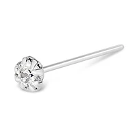 Sterling Silver Crystal 2mm Straight Nose Stud 136702