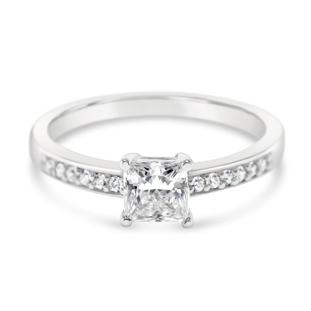 Sterling Silver Square Cubic Zirconia Ring 148073