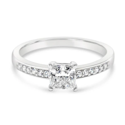 Sterling Silver Square Cubic Zirconia Ring 148073