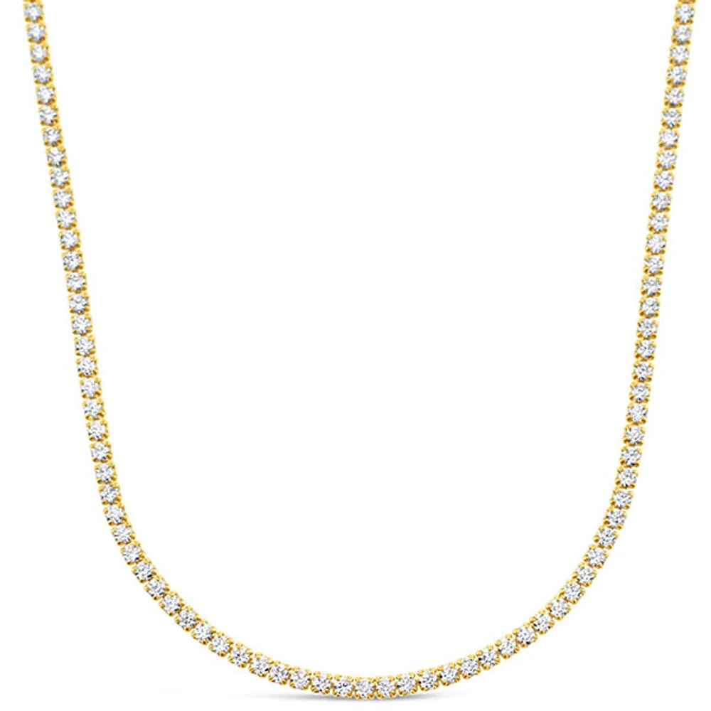 Gold Plated Sterling Silver Cubic Zirconia Tennis Choker Necklace