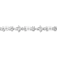 Bridal Silver Pearl Cubic Zirconia Bracelet 145923