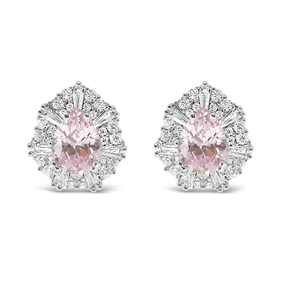 Sterling Silver Pink Cubic Zirconia Earrings