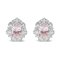 Sterling Silver Pink Cubic Zirconia Earrings
