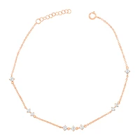 Rosegold Plated Sterling Silver Cubic Zirconia Anklet 153235