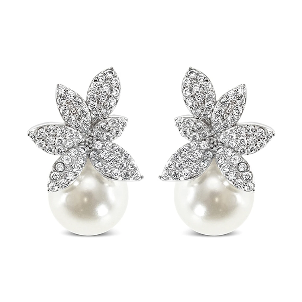 Bridal Pearl Cubic Zirconia Earrings 152097