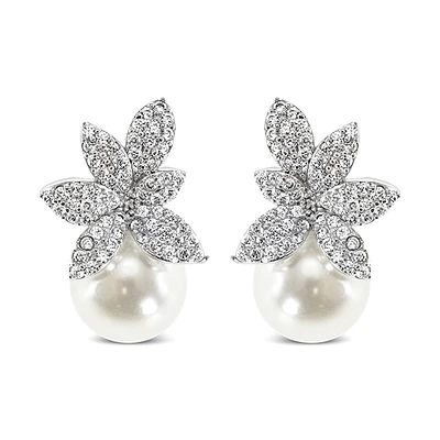 Bridal Pearl Cubic Zirconia Earrings 152097