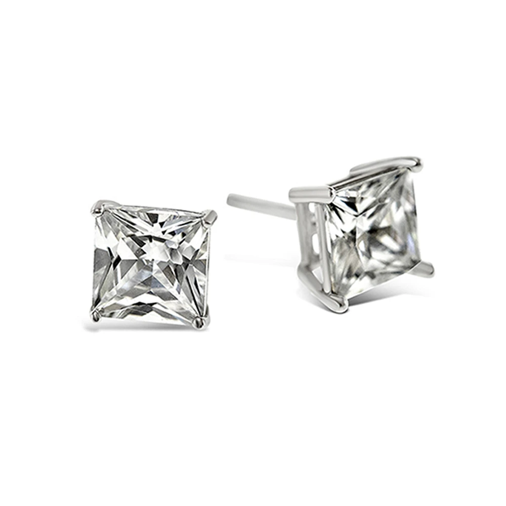 Sterling Silver Cubic Zirconia Square 2mm Studs 9001471