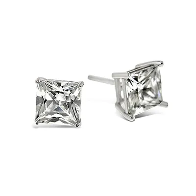 Sterling Silver Cubic Zirconia Square 2mm Studs 001471