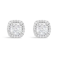 Sterling Silver Cubic Zirconia Square Studs 139376