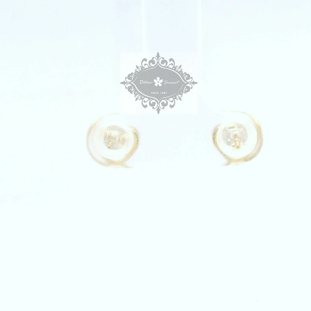 10k Yellow Gold Cubic Zirconia Heart Studs Earrings