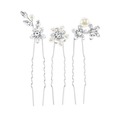 Bridal Silver Hair Stick Set