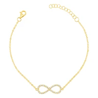Gold Plated Sterling Silver Cubic Zirconia Infinity Bracelet 151232