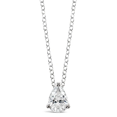Sterling Silver Cubic Zirconia Round Tear Drop 5x7mm  Necklace144895