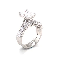 Sterling Silver Cubic Zirconia Radiant Cut Set Ring 143486