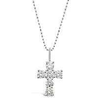Sterling Silver Cubic Zirconia Cross Necklace 141131