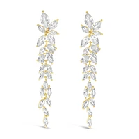 Bridal Gold Cubic Zirconia Drop Earrings