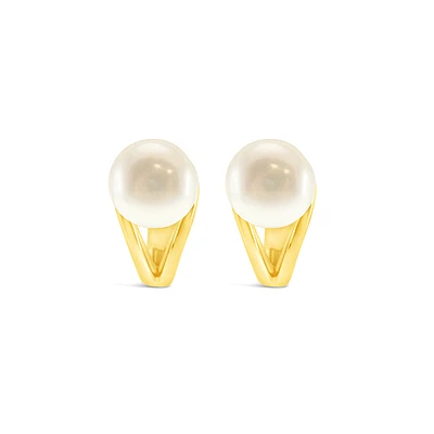 Gold Plated Sterling Silver Pearl Earrings 152293