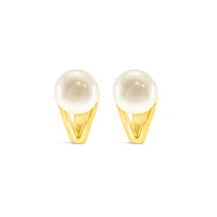 Gold Plated Sterling Silver Pearl Earrings 152293
