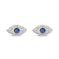 Sterling Silver Cubic Zirconia Evil Eyes Earrings 144883