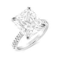 Sterling Silver Cubic Zirconia Radiant Cut Ring 144138