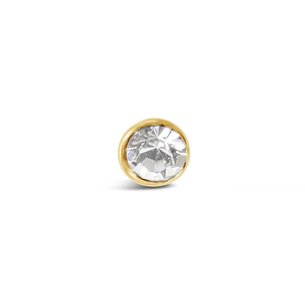 Gold Plated Sterling Silver Crystal  1.5mm Ball End Nose Stud 142907