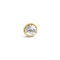Gold Plated Sterling Silver Crystal  1.5mm Ball End Nose Stud 142907