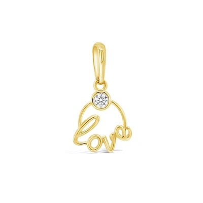 10k Yellow Gold Cubic Zirconia Love Pendant