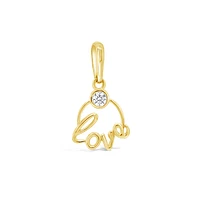 10k Yellow Gold Cubic Zirconia Love Pendant