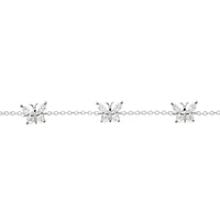 Sterling Silver Cubic Zirconia Butterfly Bracelet