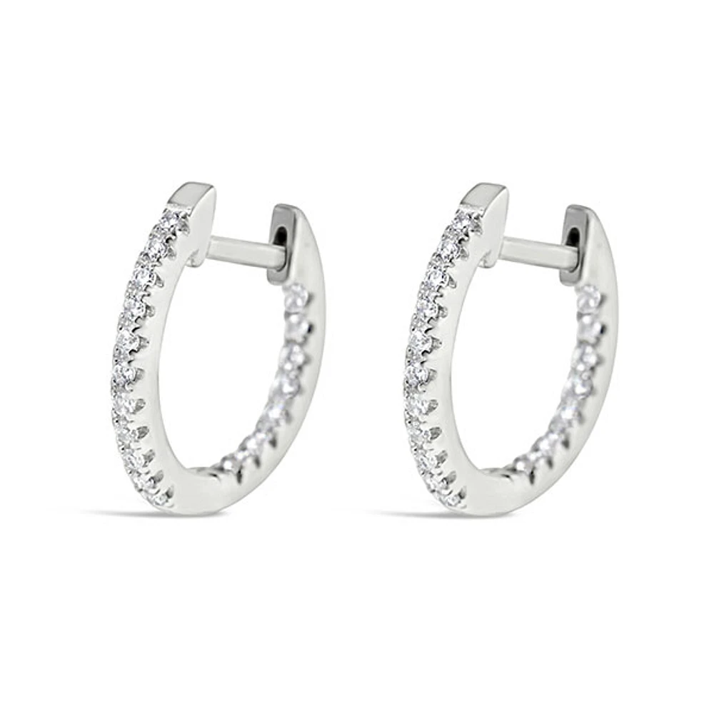 Sterling Silver Cubic Zirconia Huggie Earrings 143727