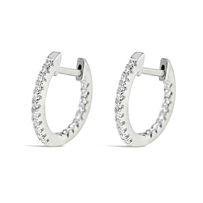 Sterling Silver Cubic Zirconia Huggie Earrings 143727